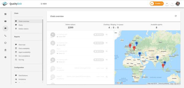 Descripción general de los datos demográficos del chat de LiveAgent