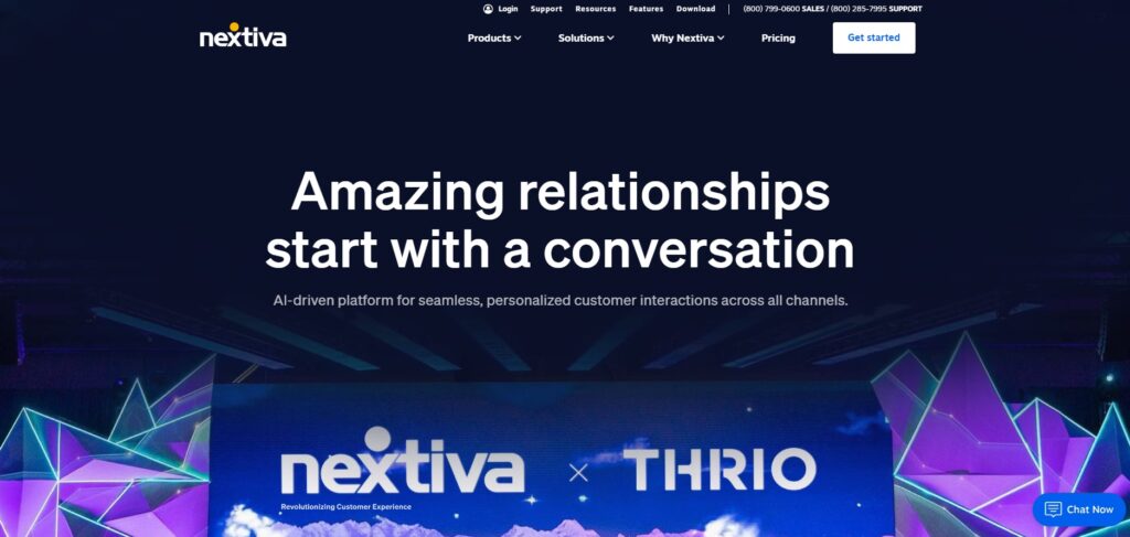 Nextiva homepage - personalization-focused solution