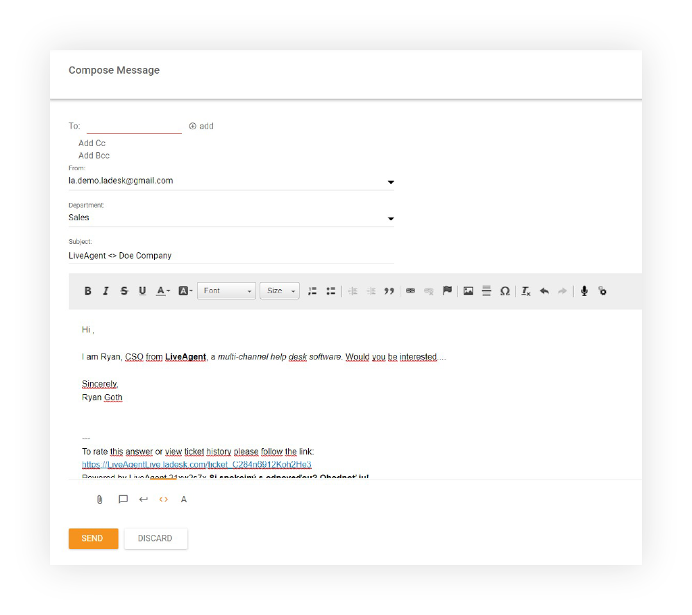 WYSIWYG editor-Create-Ticket